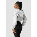 Everyday Cropped Hoodie Wmn Light Grey Melange-Naisten pitkähihaiset ja hupparit-ICANIWILL-XS-Aminopörssi