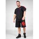 Buffalo Old School Shorts, Black/Red-Miesten shortsit-Gorilla Wear-S/M-Aminopörssi